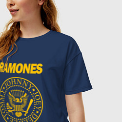 Футболка оверсайз женская RAMONES, цвет: тёмно-синий — фото 2