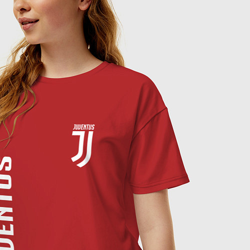Женская футболка оверсайз JUVENTUS / Красный – фото 3