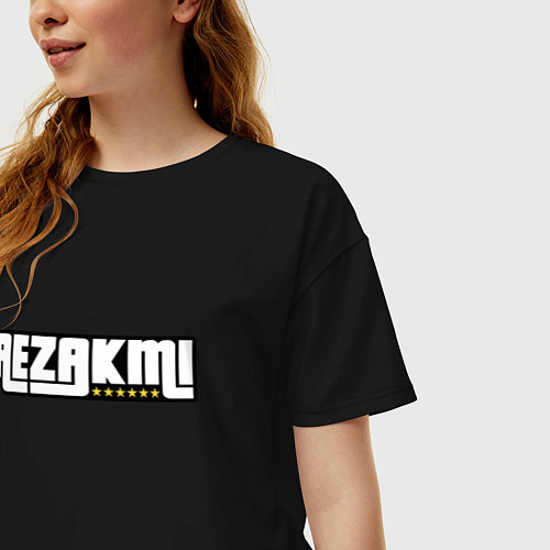 Женская футболка оверсайз GTA, aezakmi / Черный – фото 3