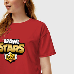 Футболка оверсайз женская BRAWL STARS GOLD, цвет: красный — фото 2