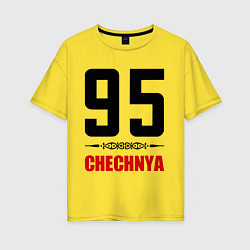 Футболка оверсайз женская 95 Chechnya, цвет: желтый