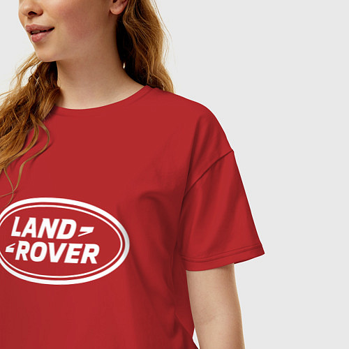 Женская футболка оверсайз LAND ROVER / Красный – фото 3