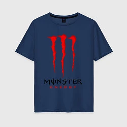 Футболка оверсайз женская MONSTER ENERGY, цвет: тёмно-синий