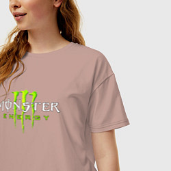 Футболка оверсайз женская MONSTER ENERGY, цвет: пыльно-розовый — фото 2