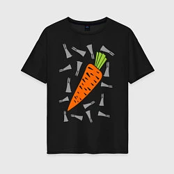 Женская футболка оверсайз Морковка кролика