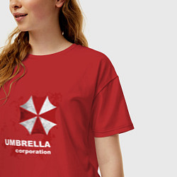 Футболка оверсайз женская Umbrella, цвет: красный — фото 2