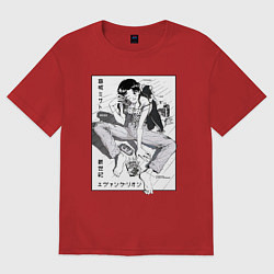 Футболка оверсайз женская Мисато Кацураги, цвет: красный