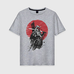 Женская футболка оверсайз Японский самурай