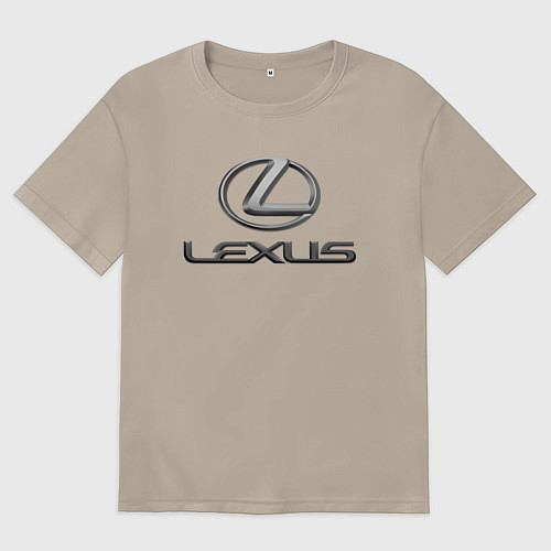 Женская футболка оверсайз LEXUS / Миндальный – фото 1