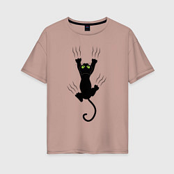 Женская футболка оверсайз Кот царапыч