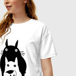 Футболка оверсайз женская Тоторо, цвет: белый — фото 2