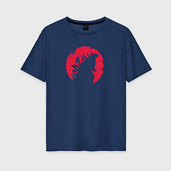 Футболка оверсайз женская Godzilla, цвет: тёмно-синий