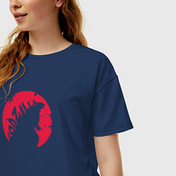 Футболка оверсайз женская Godzilla, цвет: тёмно-синий — фото 2