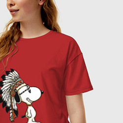 Футболка оверсайз женская Snoopy, цвет: красный — фото 2