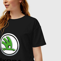 Футболка оверсайз женская SKODA, цвет: черный — фото 2