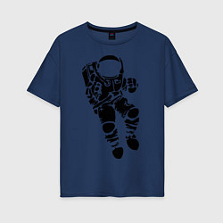 Футболка оверсайз женская Космонавт, цвет: тёмно-синий