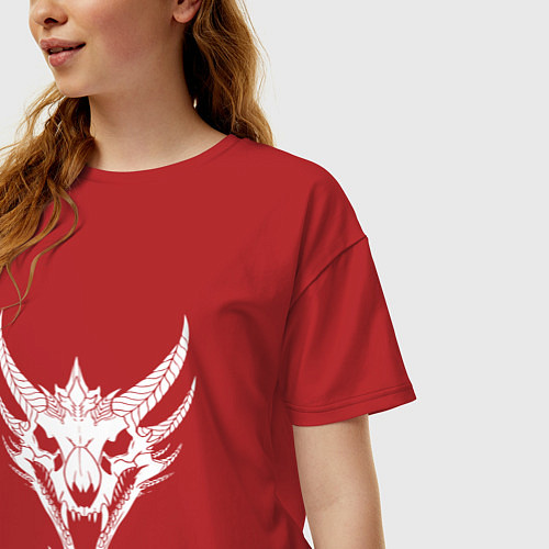 Женская футболка оверсайз Дракон Z / Красный – фото 3