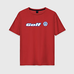 Футболка оверсайз женская Volkswagen Golf Z, цвет: красный