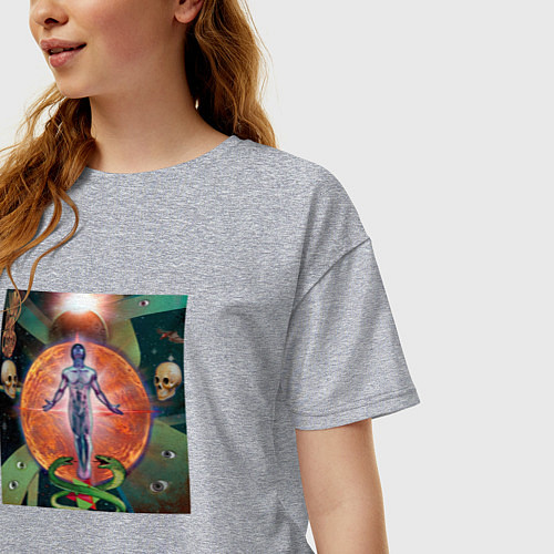 Женская футболка оверсайз GONE Fludd VOODOO CHILD / Меланж – фото 3