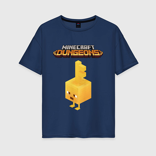 Женская футболка оверсайз Minecraft dungeons / Тёмно-синий – фото 1