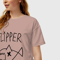 Футболка оверсайз женская Nirvana Flipper, цвет: пыльно-розовый — фото 2