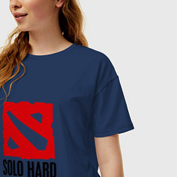Футболка оверсайз женская Solo Hard, цвет: тёмно-синий — фото 2