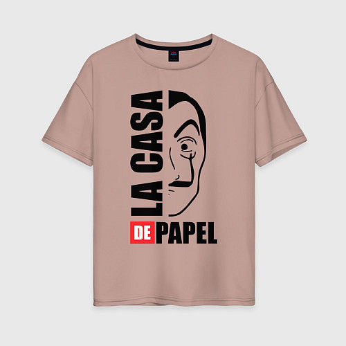 Женская футболка оверсайз La Casa de Papel / Пыльно-розовый – фото 1