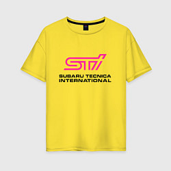 Футболка оверсайз женская SUBARU STI Z, цвет: желтый