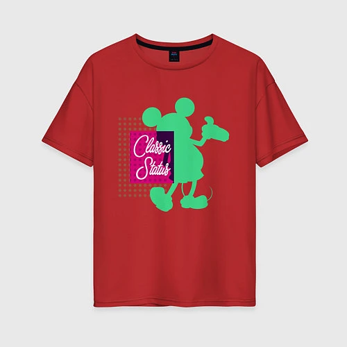 Женская футболка оверсайз Mickey Classic / Красный – фото 1