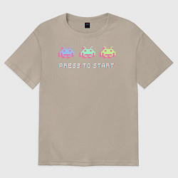 Футболка оверсайз женская Press to start, цвет: миндальный