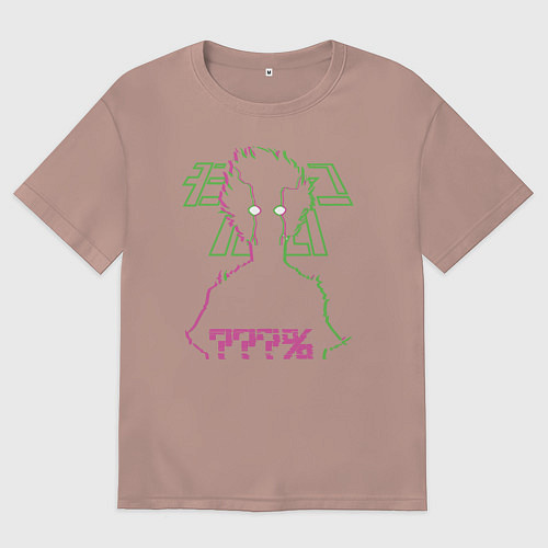 Женская футболка оверсайз Mob Psycho 100% / Пыльно-розовый – фото 1