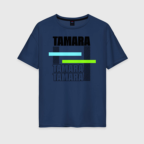 Женская футболка оверсайз Tamara / Тёмно-синий – фото 1