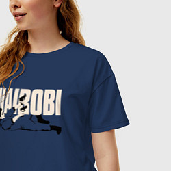 Футболка оверсайз женская БУМАЖНЫЙ ДОМ, цвет: тёмно-синий — фото 2