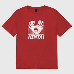 Футболка оверсайз женская Hentai, цвет: красный