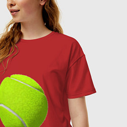 Футболка оверсайз женская Теннис, цвет: красный — фото 2