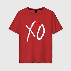 Футболка оверсайз женская The Weeknd XO, цвет: красный