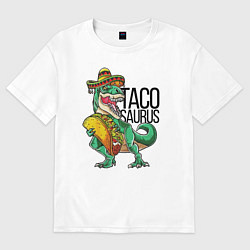 Футболка оверсайз женская Tacosaurus, цвет: белый