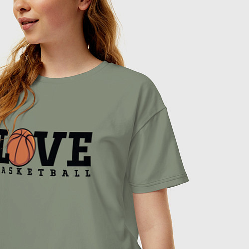 Женская футболка оверсайз Love Basketball / Авокадо – фото 3