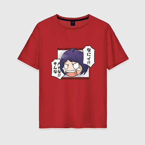 Женская футболка оверсайз Baka to Test to Shoukanjuu / Красный – фото 1