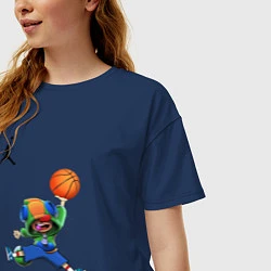 Футболка оверсайз женская Brawl STARS баскетбол, цвет: тёмно-синий — фото 2