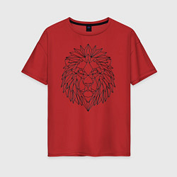 Футболка оверсайз женская Геометрический Лев, цвет: красный