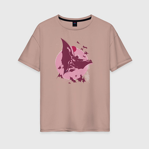 Женская футболка оверсайз Лига справедливости / Пыльно-розовый – фото 1