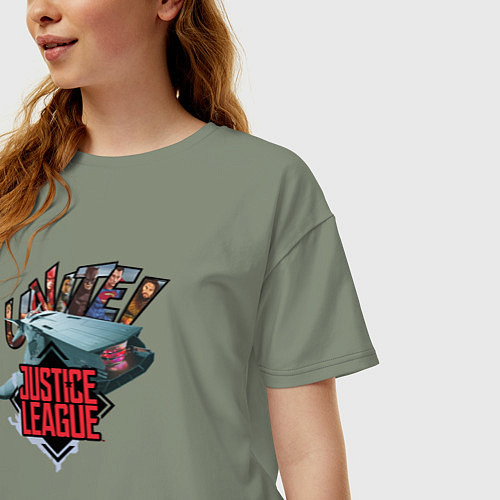 Женская футболка оверсайз Лига справедливости / Авокадо – фото 3