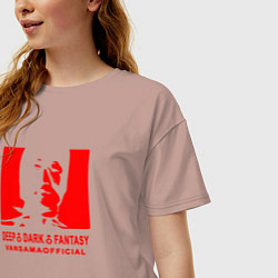 Футболка оверсайз женская VANSAMA OFFICIAL Red, цвет: пыльно-розовый — фото 2