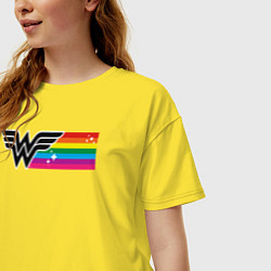 Футболка оверсайз женская Wonder Woman Rainbow Logo цвета желтый — фото 2