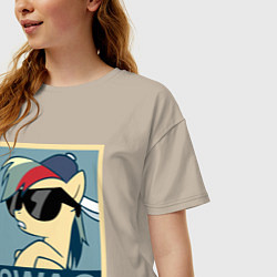 Футболка оверсайз женская Rainbow Dash swag, цвет: миндальный — фото 2