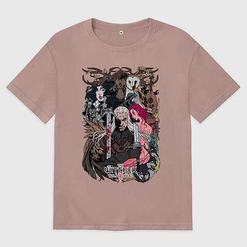 Женская футболка оверсайз The Witcher wild hunt / Пыльно-розовый – фото 1