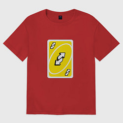 Футболка оверсайз женская Уно реверс, цвет: красный