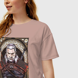 Футболка оверсайз женская The Witcher, Geralt, Ведьмак,, цвет: пыльно-розовый — фото 2