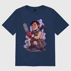 Футболка оверсайз женская Эш, цвет: тёмно-синий